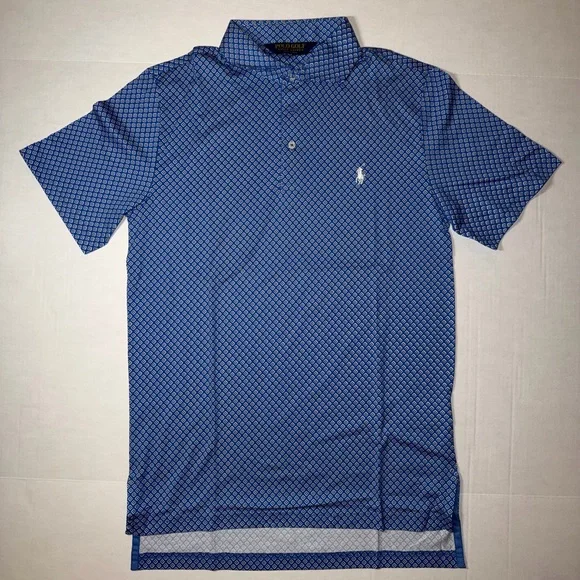 Ralph Lauren Blue Patterned Polo Shirt - Picture 1 of 4